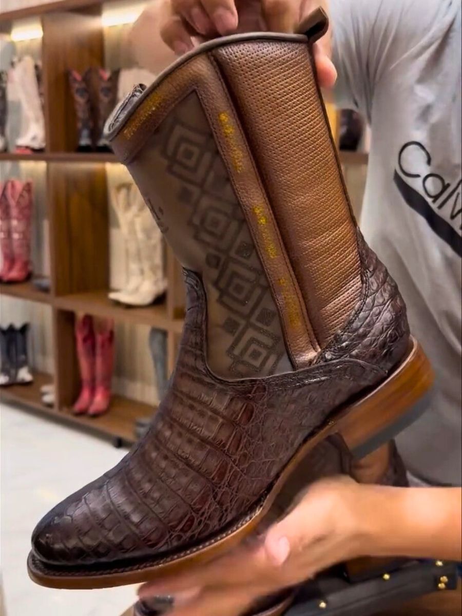 Royal Crocodile Pattern Boots