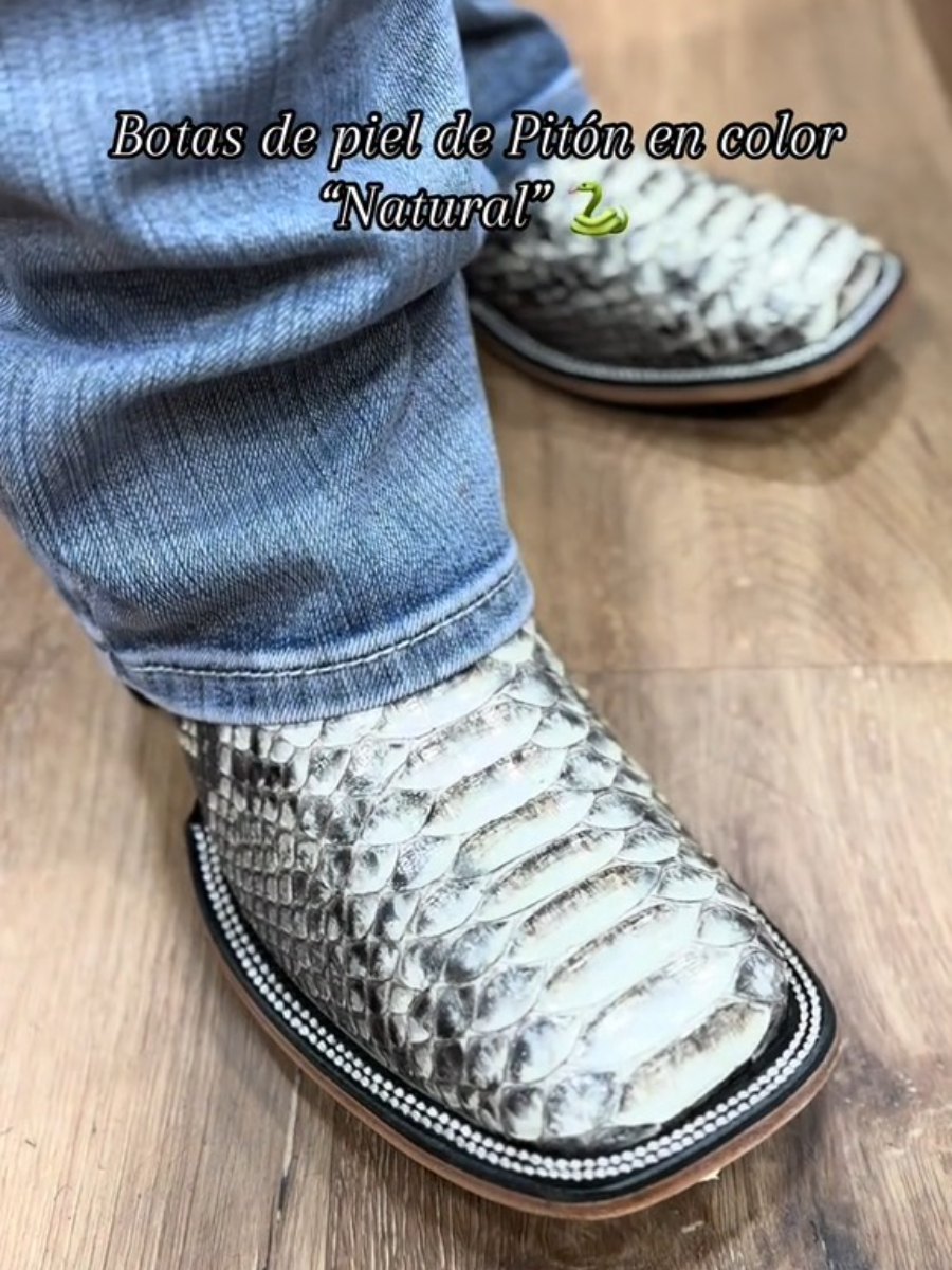 Python Skin Boots In Color Natural