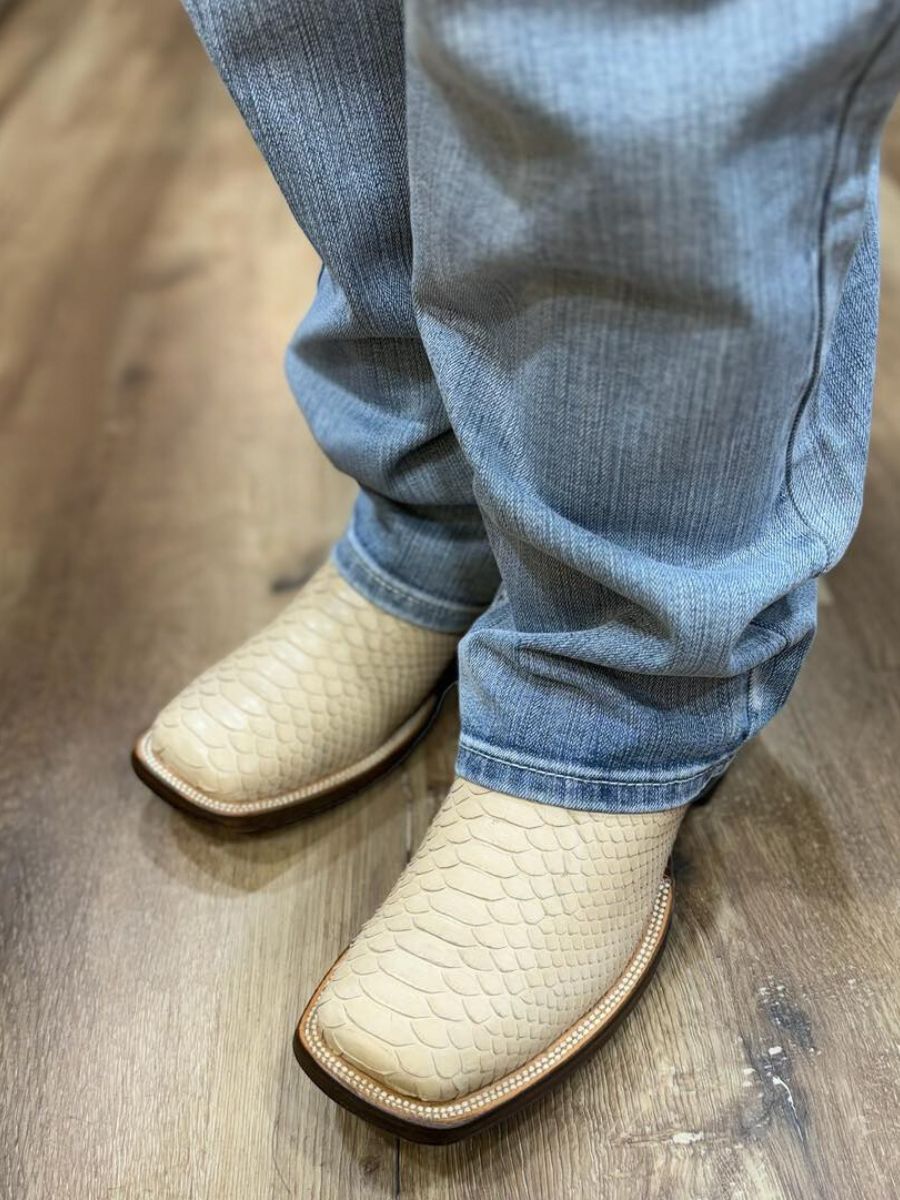 Python Skin Boots In Nude Color