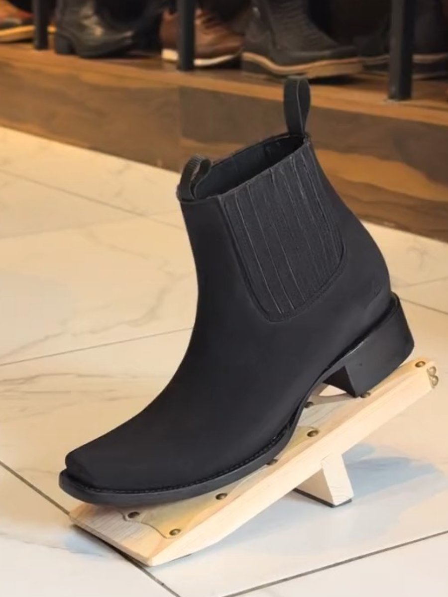 (⏰New Arrivals Promotion $15 OFF) Classic Plain Black Cowboy Ankle Boots