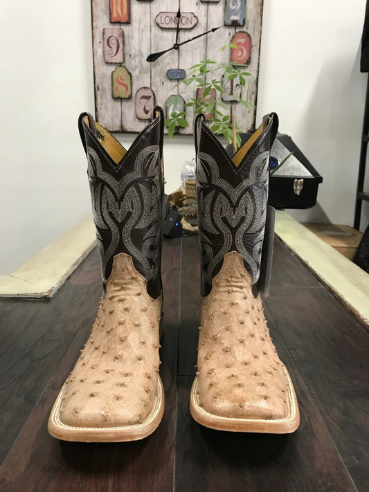 Ostrich Print Cowboy Boots In Color "Tan"