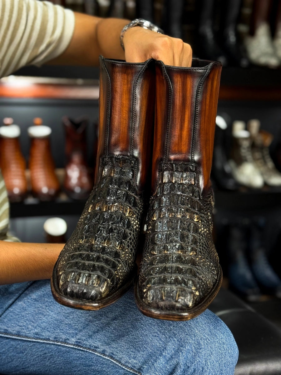 Arthur Natural French Alligator Crocodile Loin Boots