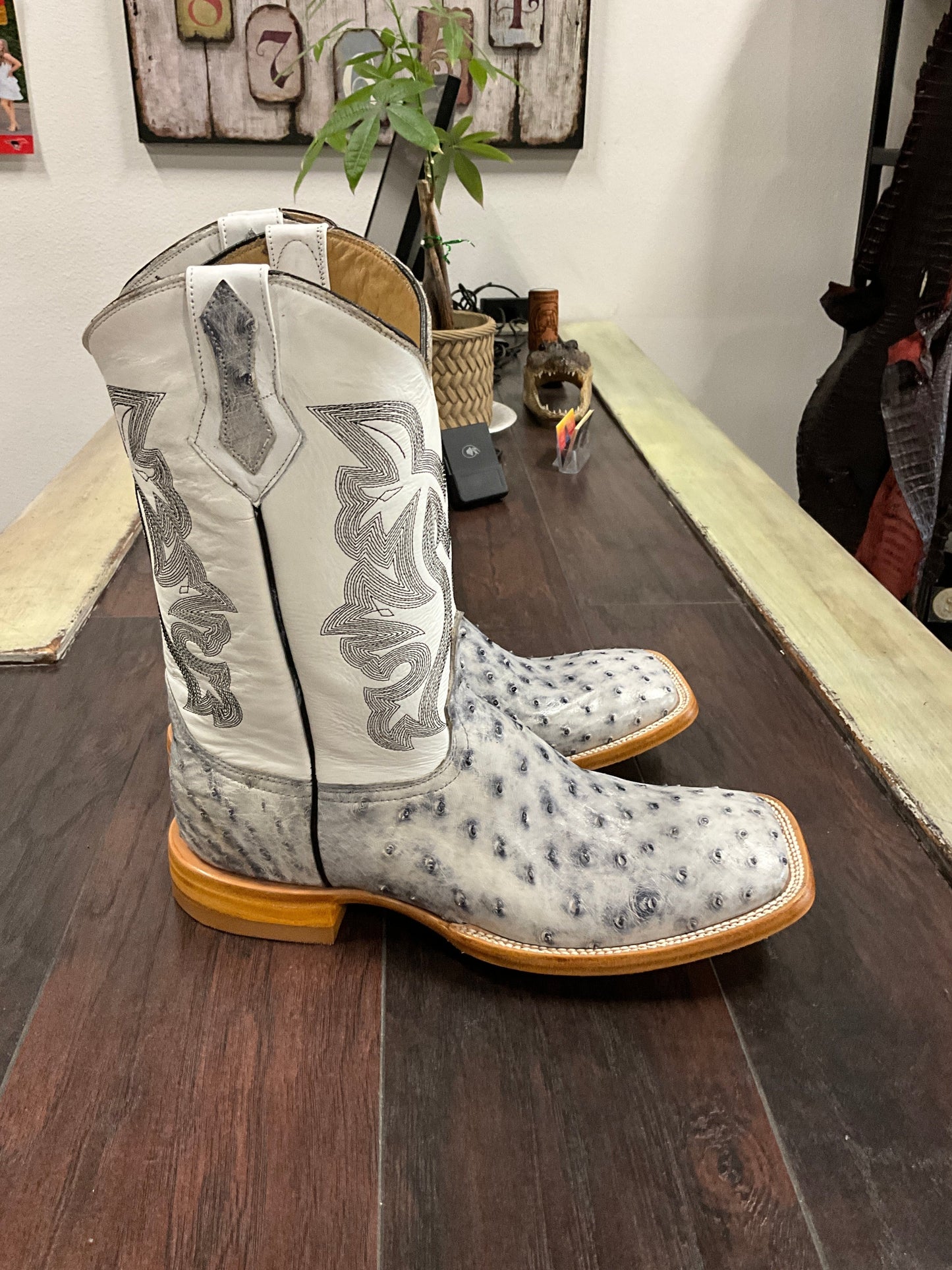 American Alligator Horn Back Western Boots