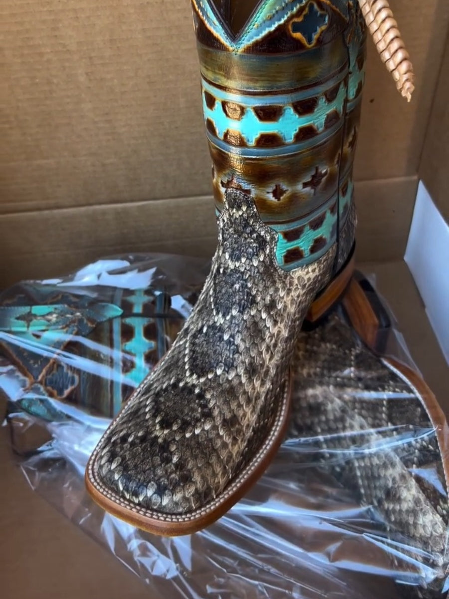 Exotic Python Leather Cowboy Boots