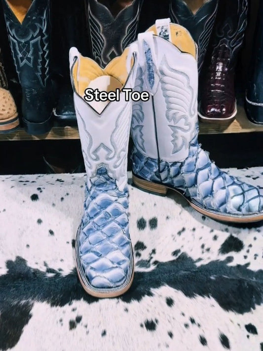 Exotic Blue Piraruco Big Sea Bass Boots