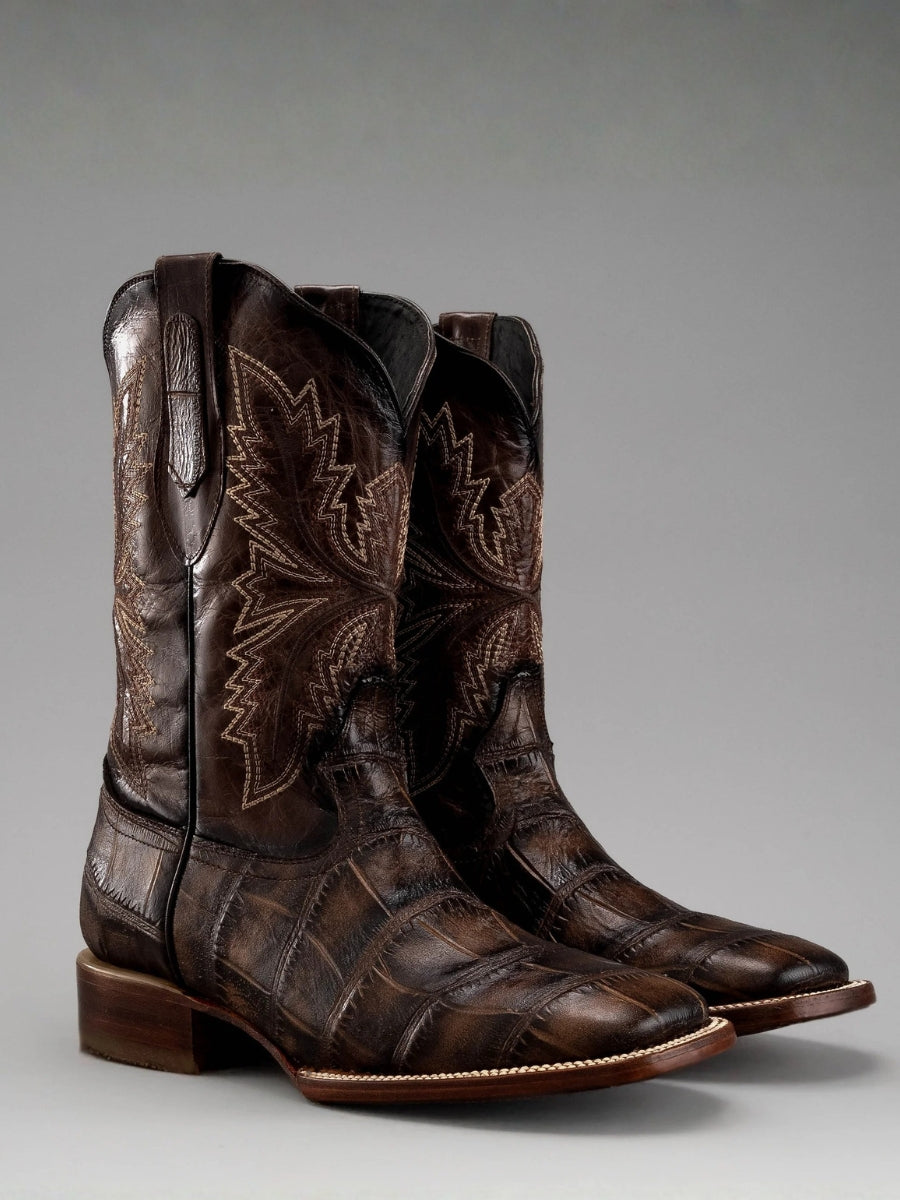 Men's Alligator Leather Square Toe Cowboy Boots