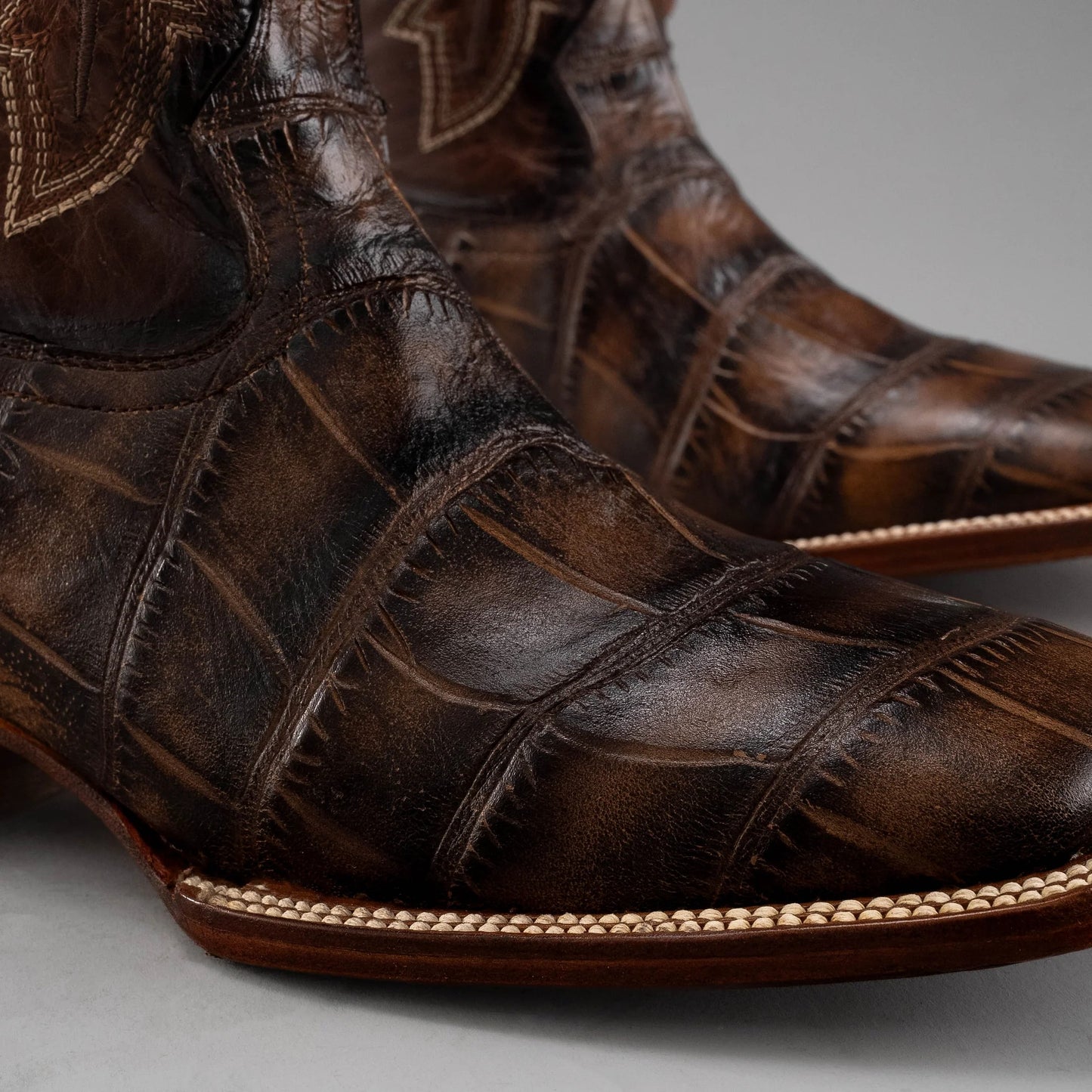 Men's Alligator Leather Square Toe Cowboy Boots