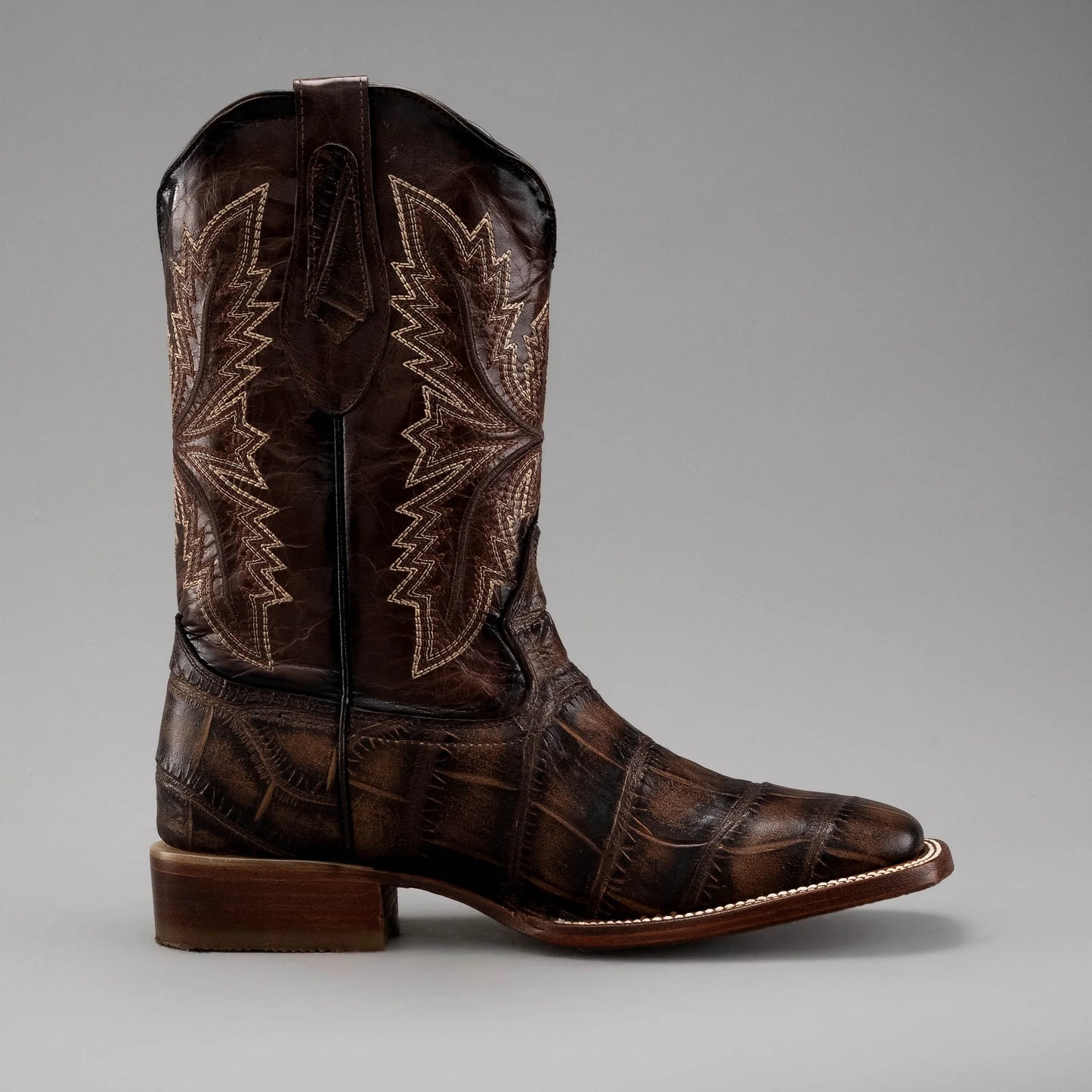 Men's Alligator Leather Square Toe Cowboy Boots
