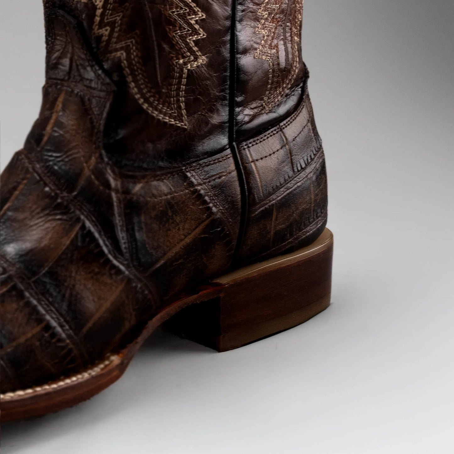 Men's Alligator Leather Square Toe Cowboy Boots