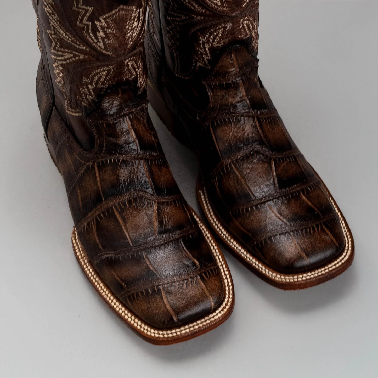 Men's Alligator Leather Square Toe Cowboy Boots