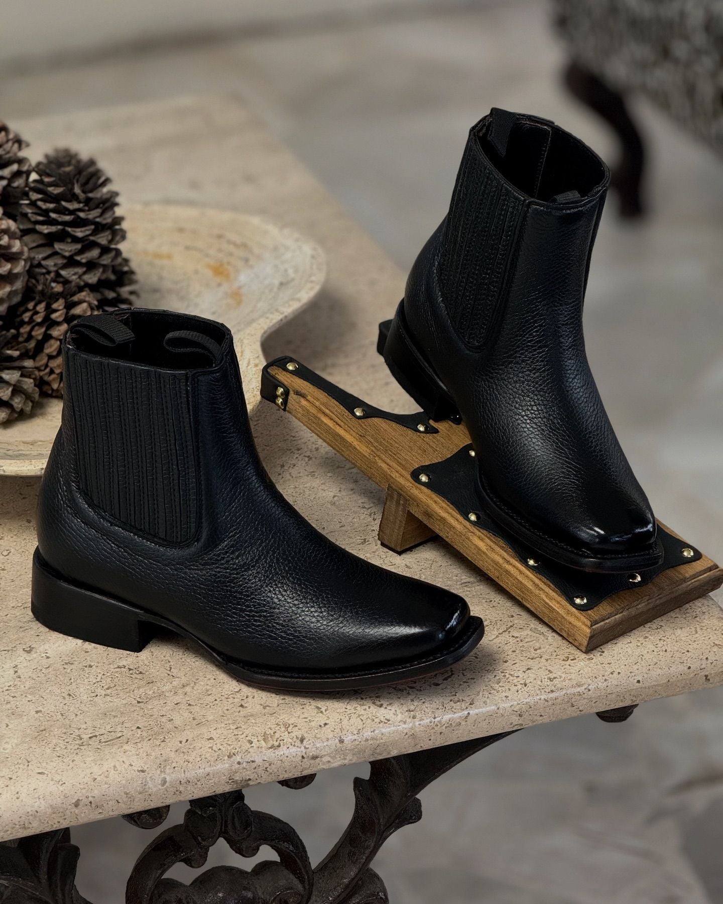 (⏰New Arrivals Promotion $20 OFF)Handcrafted Deerskin Black Half Boots