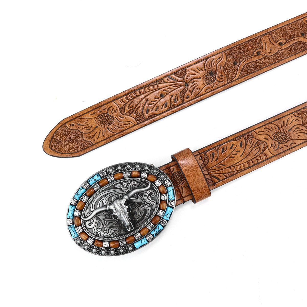 Western Cowboy Bull Head Punk Belt