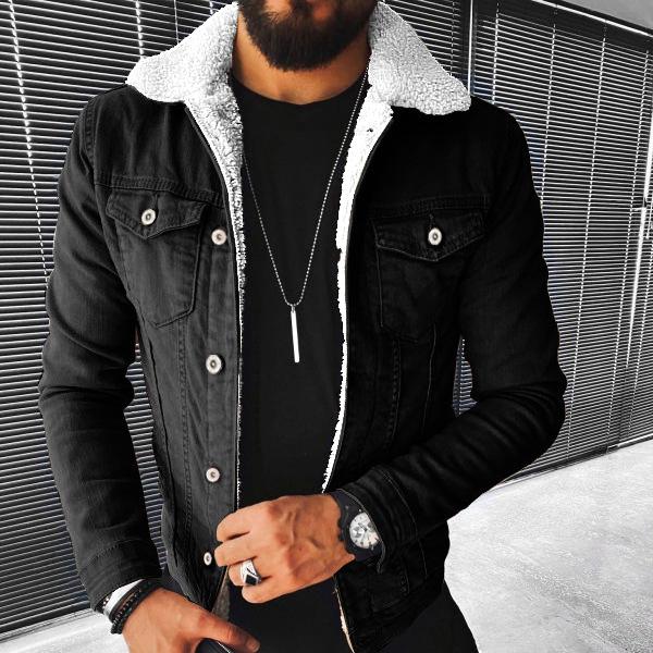 Men's Denim Fleece Jacket