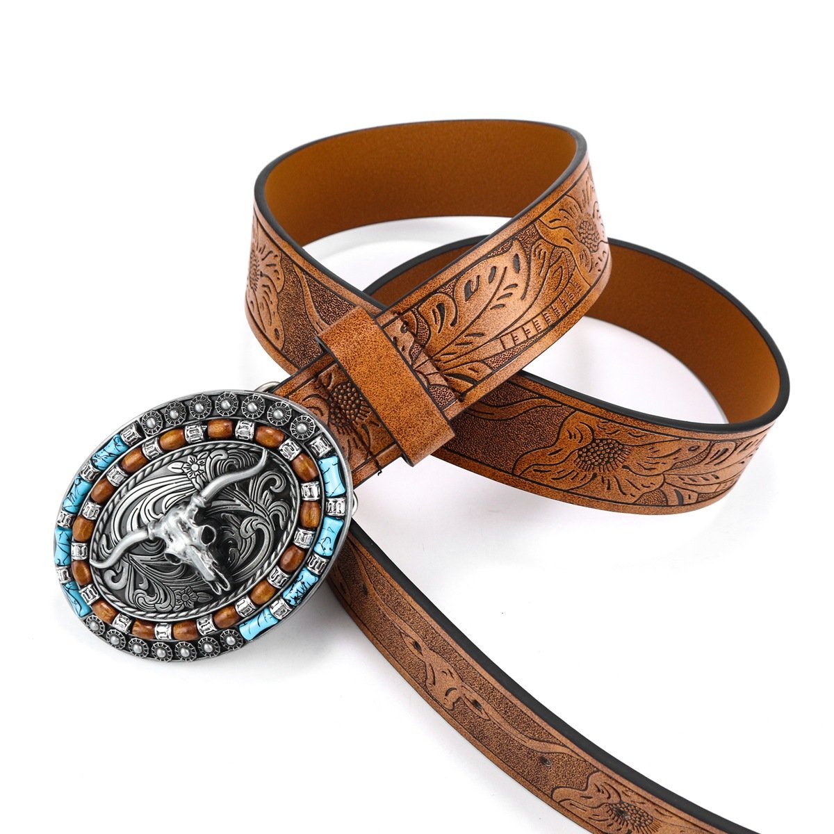 Western Cowboy Bull Head Punk Belt