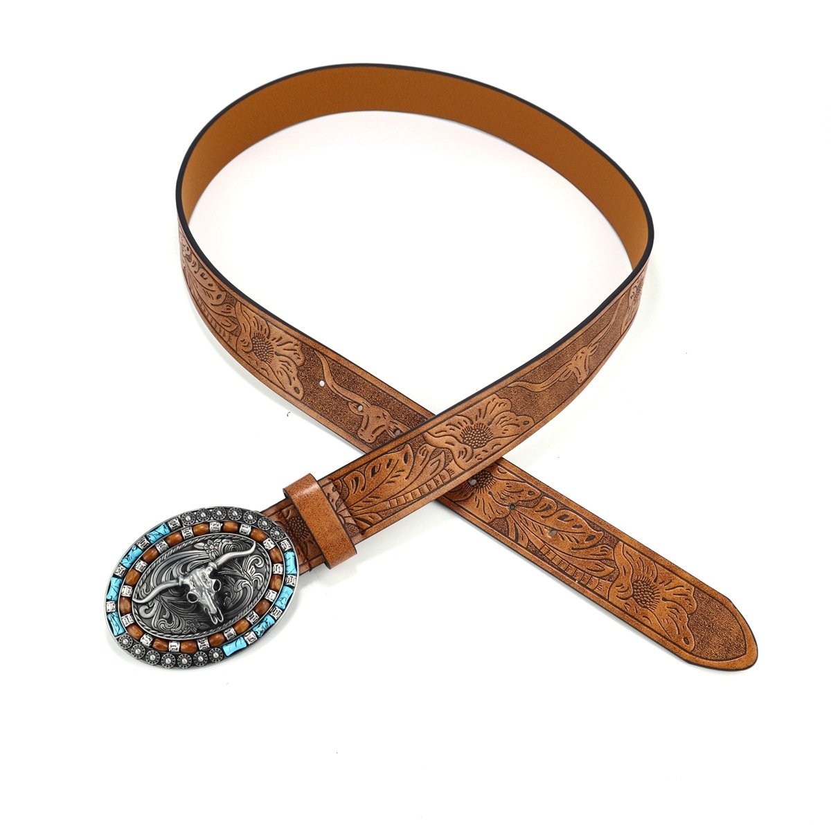 Western Cowboy Bull Head Punk Belt