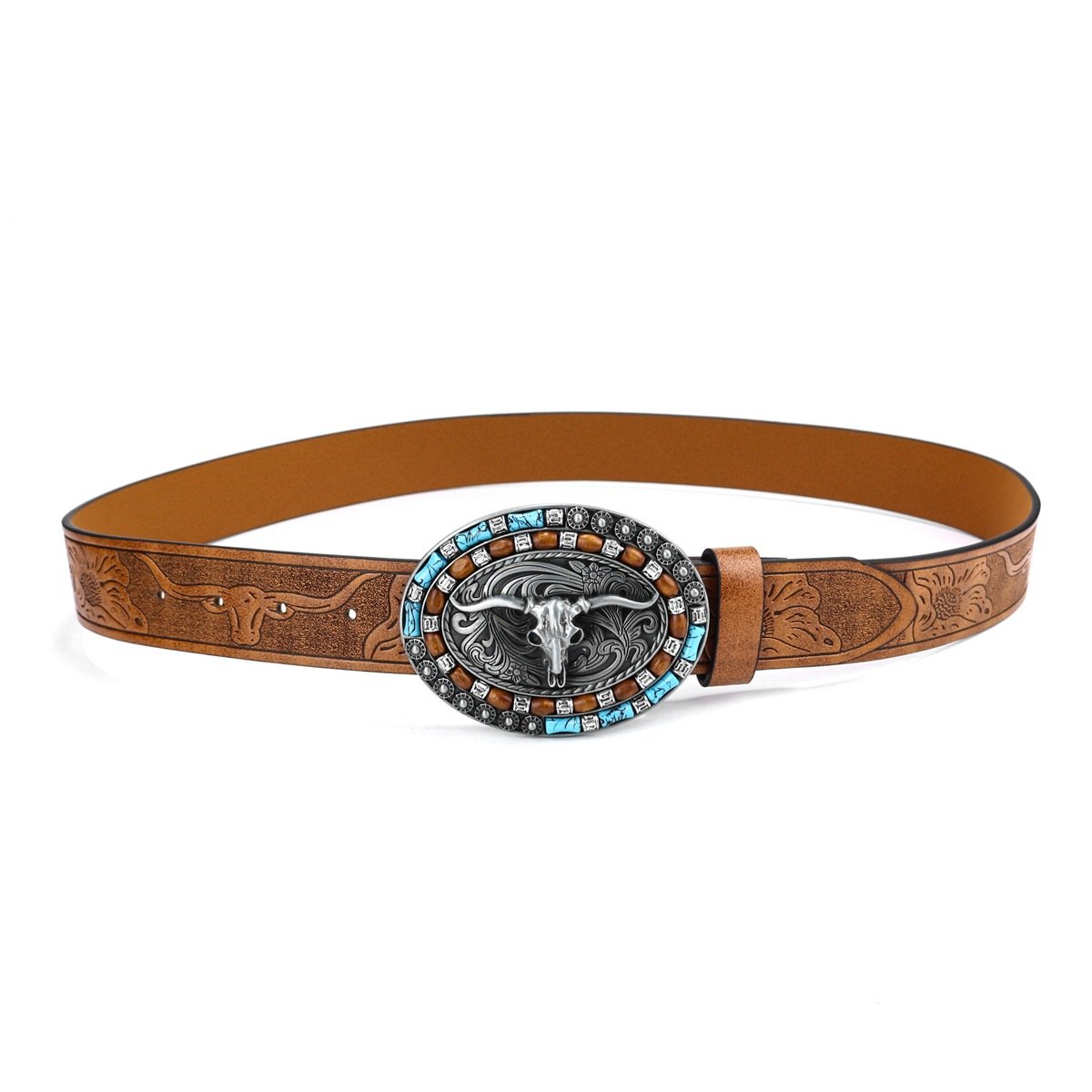 Western Cowboy Bull Head Punk Belt